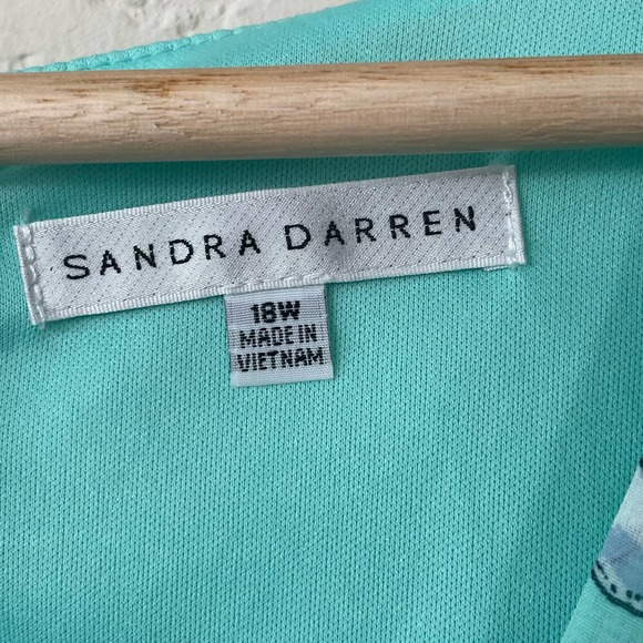 Sandra Darren Aqua Floral Midi Dress - Picture 3 of 5